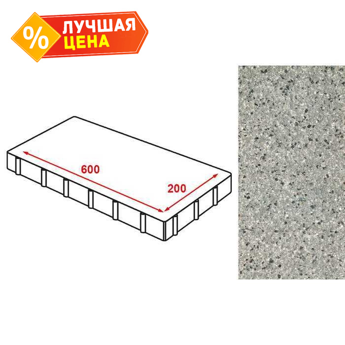 Плита тротуарная Готика Granite FERRO, Белла Уайт 600x200x80 мм