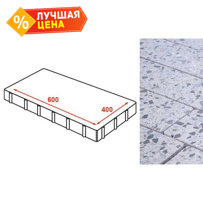 Плита тротуарная Готика Granite FINERRO, Грис Парга 600x400x80 мм