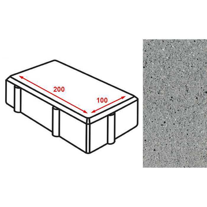 Плитка тротуарная Готика Granite FERRO, брусчатка, Цветок Урала 200x100x60 мм