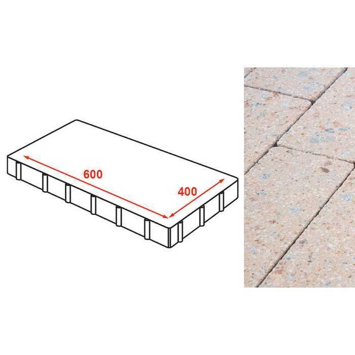 Плита тротуарная Готика Granite FINERRO, Павловское 600x400x80 мм